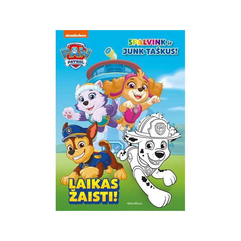 Šunyčiai patruliai. Laikas žaisti! Spalvink ir junk taškus