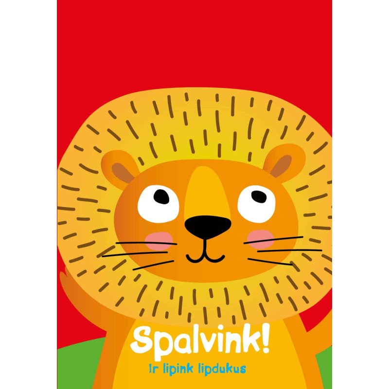 Spalvink ir lipink lipdukus. Liūtas