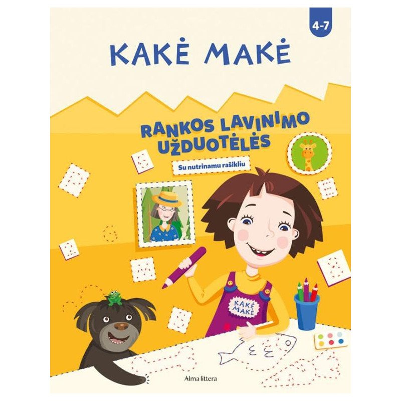 Kakė Makė. Rankos lavinimo užduotėlės. Su nutrinamu rašikliu