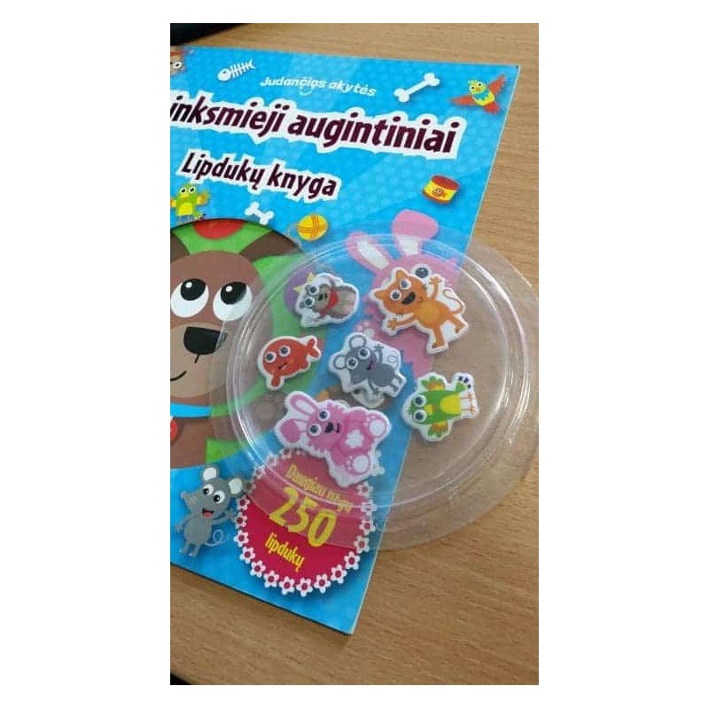 Linksmieji augintiniai. Lipdukų knyga (Judančios akytės)