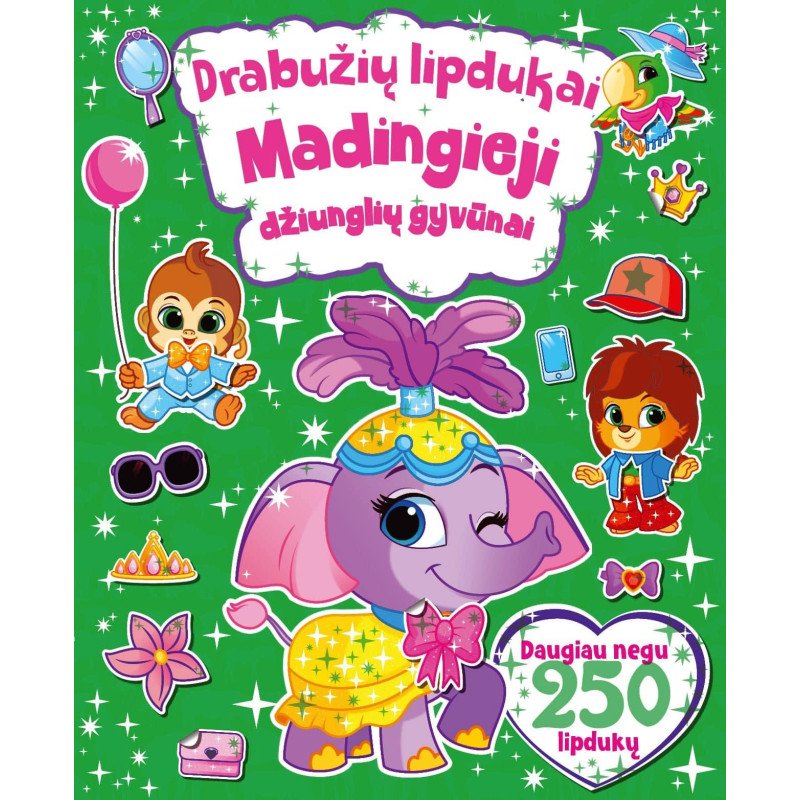 Madingieji džiunglių gyvūnai. Drabužių lipdukai