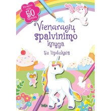 Vienaragių spalvinimo knyga su lipdukais