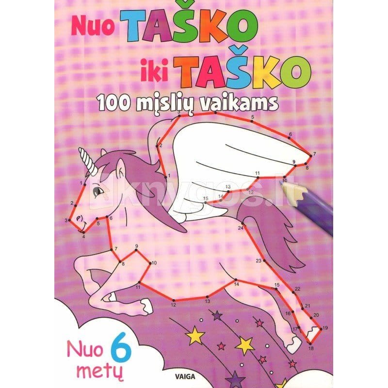 Nuo taško iki taško. Junk taškus ir spalvink. Stebuklingas žirgas