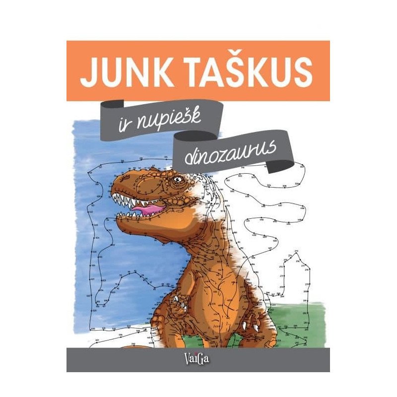 Junk taškus ir nupiešk dinozaurus