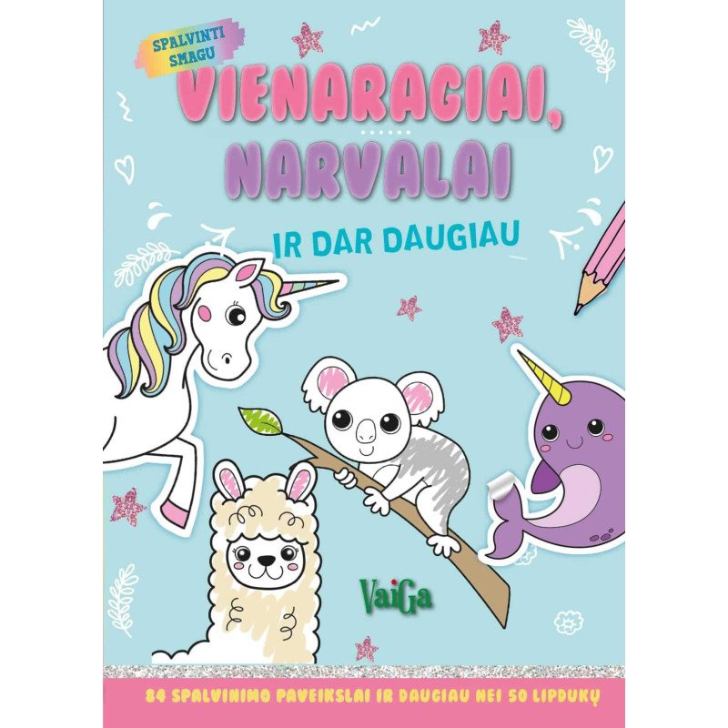 Vienaragiai, narvalai ir dar daugiau. Spalvinti smagu