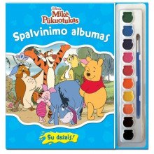 Mikė Pūkuotukas. Spalvinimo albumas su dažais
