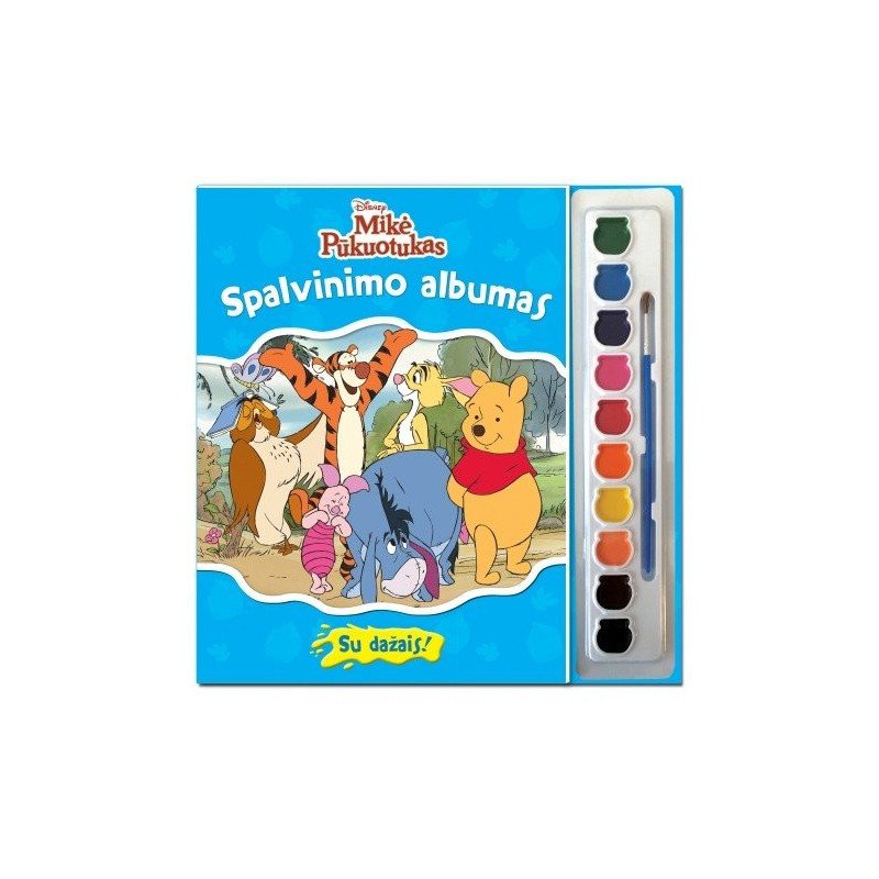 Mikė Pūkuotukas. Spalvinimo albumas su dažais