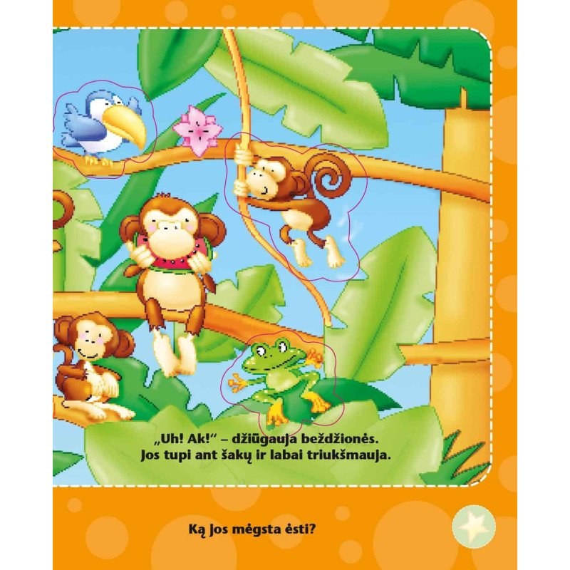Džiunglėse. Pirmoji paveikslėlių knyga su lipdukais