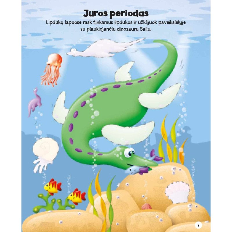 Šaunūs dinozaurai. Lipdukų knyga