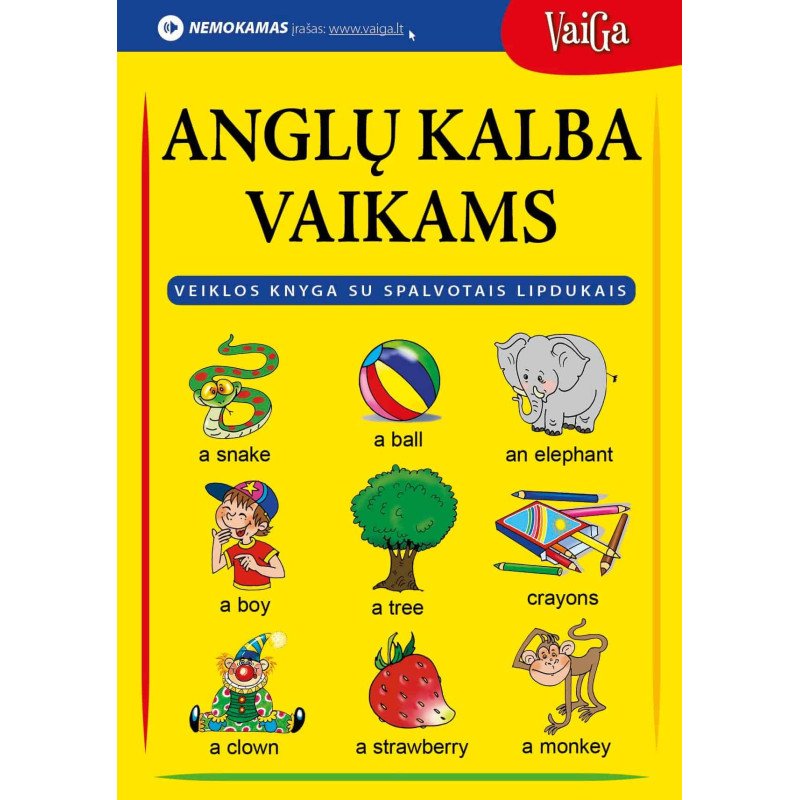 Anglų kalba vaikams. Veiklos knyga su spalvotais lipdukais