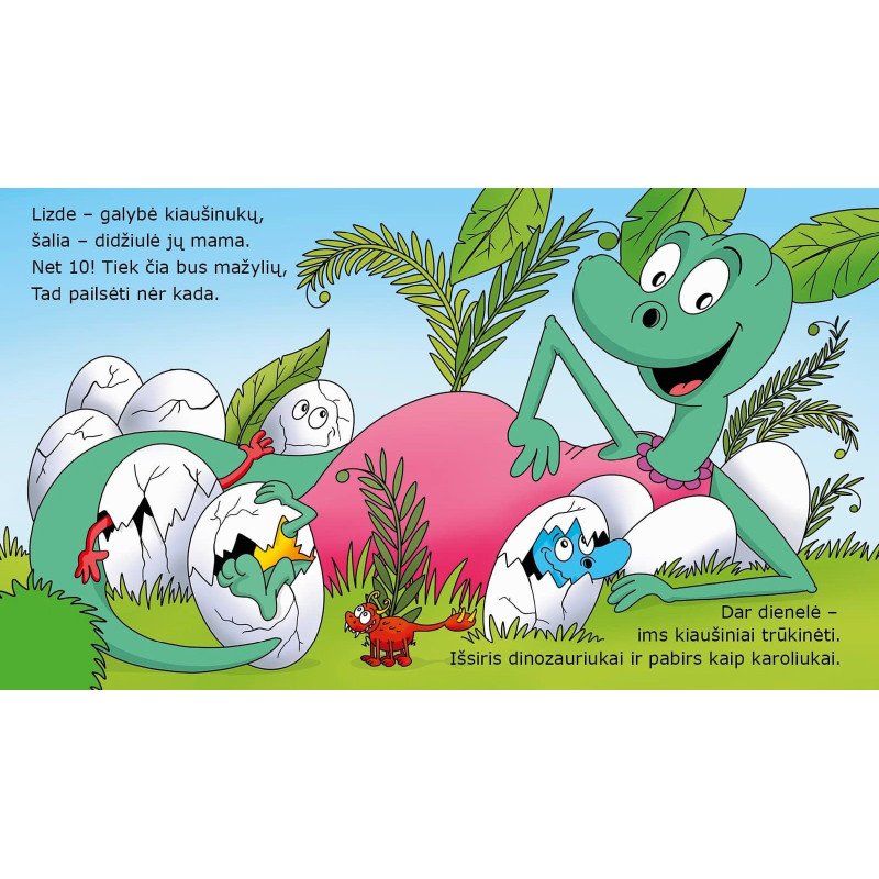 Dešimt dinozauriukų. Skaičiuojame linksmai