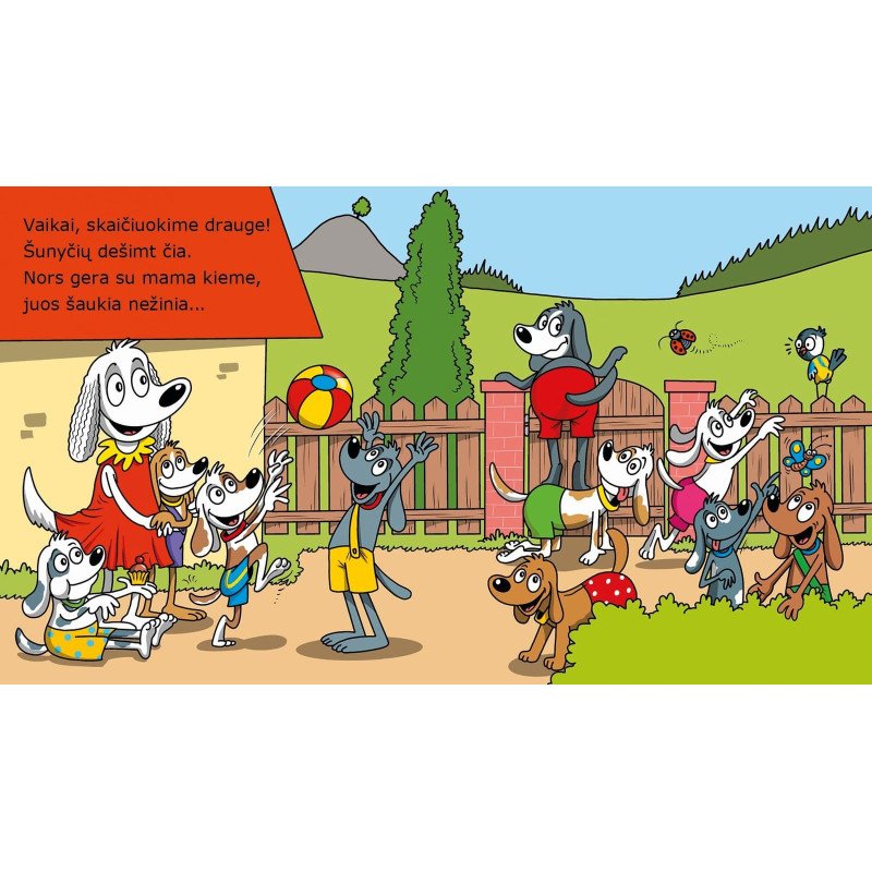 Dešimt šunyčių. Skaičiuojame linksmai