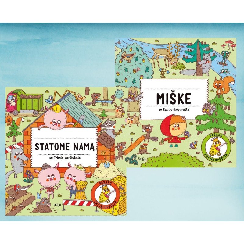 Statome namą su Trimis paršiukais+Miške su Raudonkepuraite. Dviejų knygų komplektas