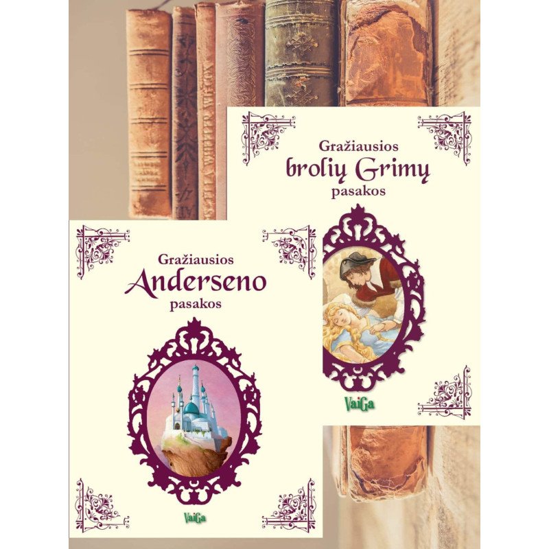 Gražiausios brolių Grimų pasakos + Gražiausios Anderseno pasakos. Dviejų knygų komplektas