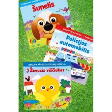 Šunelis + Žavusis viščiukas + Policijos automobilis. Trijų knygelių komplektas