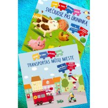 Transportas mūsų mieste + Svečiuose pas ūkininką. Mano ilgoji dėlionių knyga. Dviejų knygų komplektas