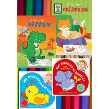 Nuo širdelės iki širdelės: Ančiukas + Paukščiukas; Mažasis dailininkas: Dinozauras + Katinas. Keturių knygelių komplektas