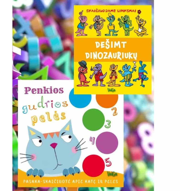 Dešimt dinozauriukų. Skaičiuojame linksmai +Penkios gudrios pelės.