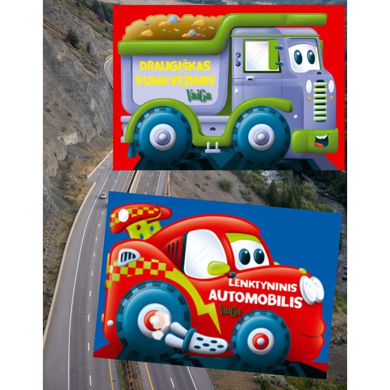 Lenktyninis automobilis + Draugiškas sunkvežimis. Dviejų knygų komplektas