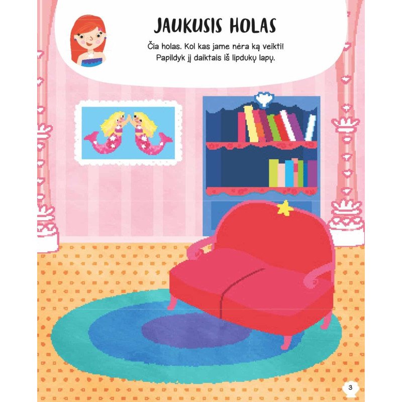 Undinėlės lėlių namas. Lipdukų knyga