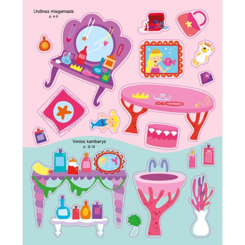 Undinėlės lėlių namas. Lipdukų knyga