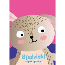 Spalvink ir lipink lipdukus.Kiškis