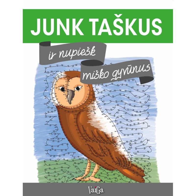 Junk taškus ir nupiešk transporto priemones + Junk taškus ir nupiešk miško gyvūnus. Dviejų knygelių komplektas