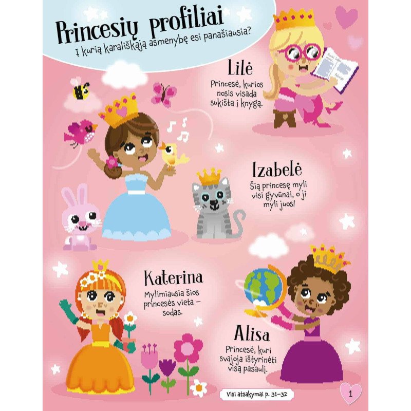 Mano žerinti princesė. Knyga su lipdukais