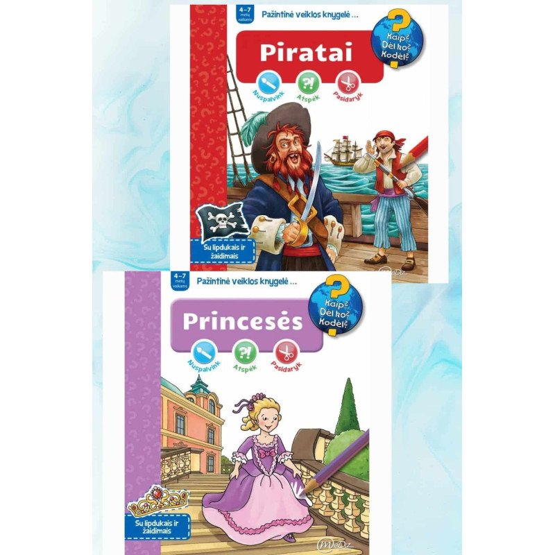Princesės + Piratai. Pažintinės veiklos knygelės…Dviejų knygų komplektas