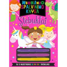 Neoninio spalvinimo knyga. Stebuklai (su 3 nenoniniais rašikliais)