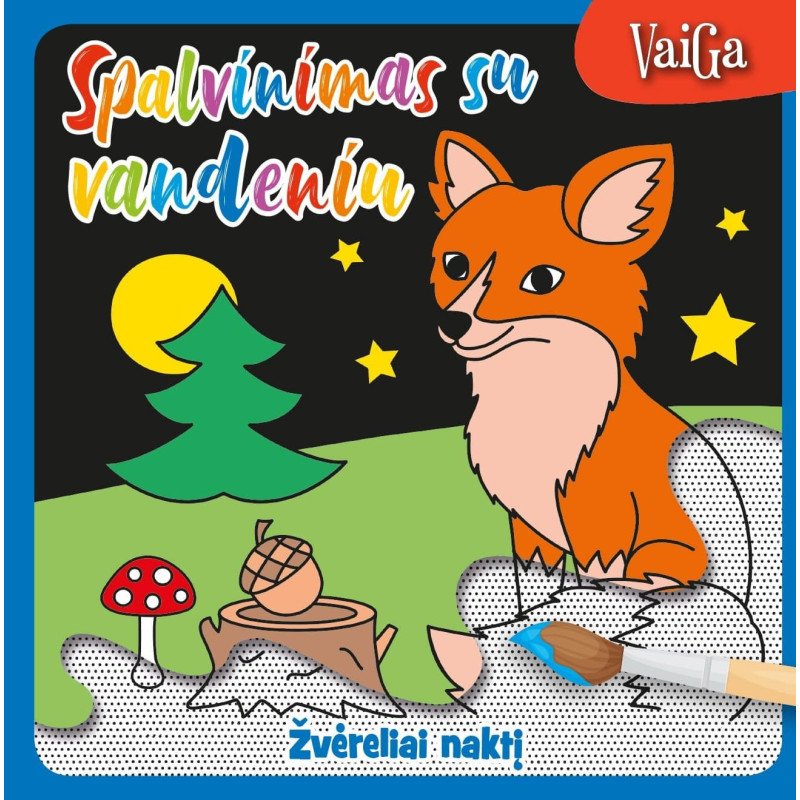 Spalvinimas su vandeniu. Žvėreliai naktį