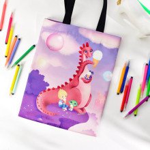 Tekstilinis maišelis. Ateivukas. Drakonas