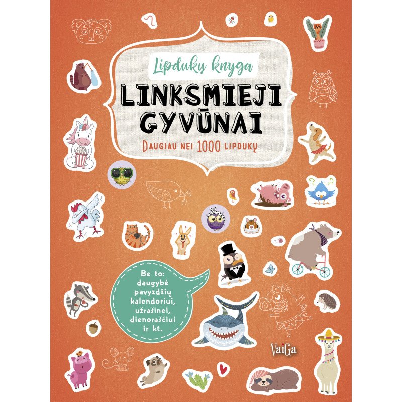 Linksmieji gyvūnai. Lipdukų knyga