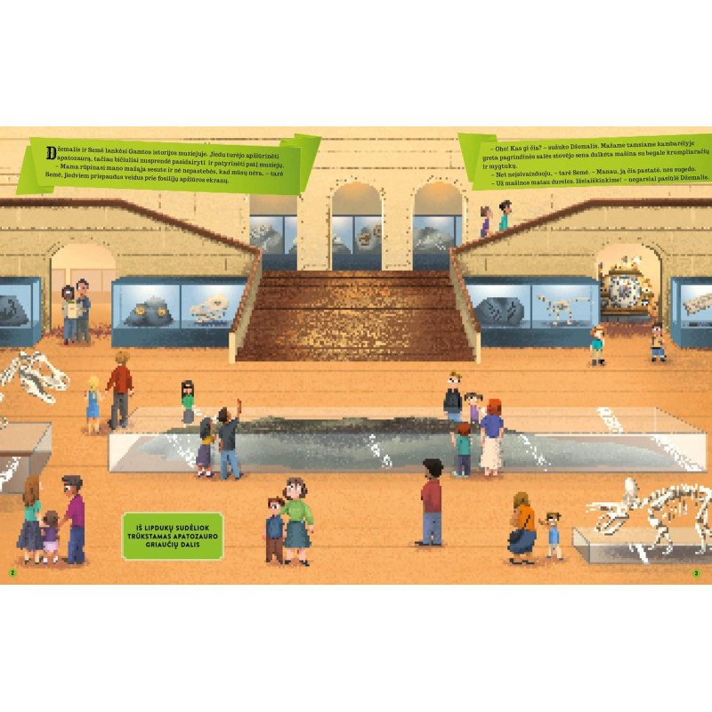 Grėsmingieji dinozaurai. Lipdukai-dėlionės-užduotys