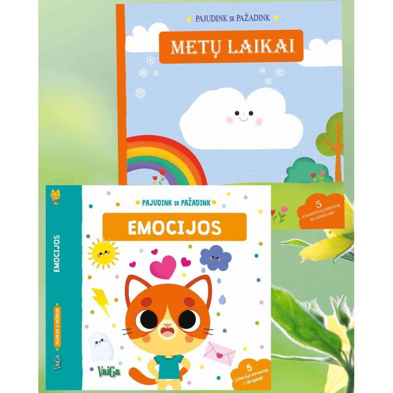 Metų laikai + Emocijos. Pajudink ir pažadink. Dviejų knygų komplektas