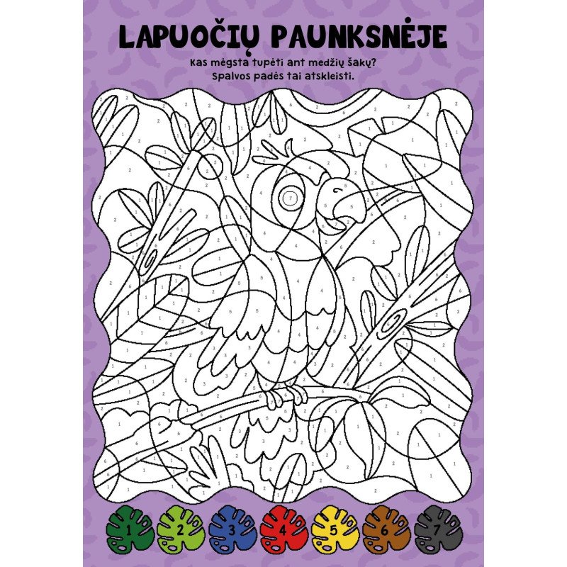 Spalvink pagal skaičius. Džiunglės