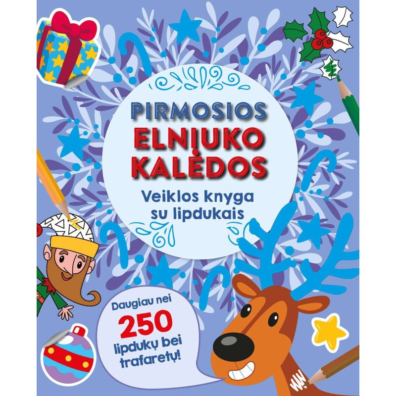 Pirmosios elniuko Kalėdos. Veiklos knyga su lipdukais