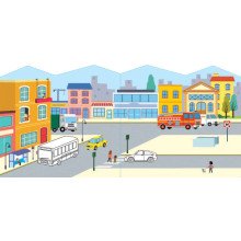 Mano miestas. Dėliok, spalvink, kurk