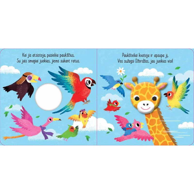 Miegalius mopsas. Su žaisliuku ant piršto