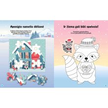 Žvėreliai žiemą. Galvok, spalvink, dėliok