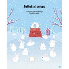 Žvėreliai žiemą. Galvok, spalvink, dėliok