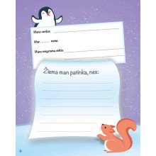 Žvėreliai žiemą. Galvok, spalvink, dėliok