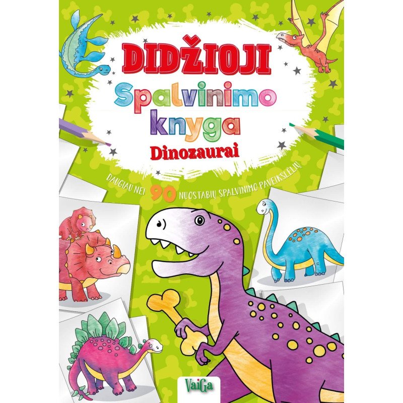 Dinozaurai + Transporto priemonės. Didžioji spalvinimo knyga. Dviejų knygų komplektas