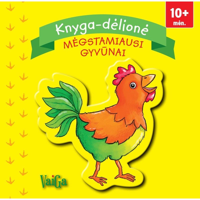 Mėgstamiausi gyvūnai. Knyga-dėlionė nuo 10 mėn.