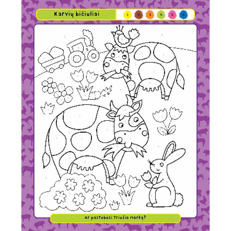 Spalvink pagal skaičius. Ūkio darbai