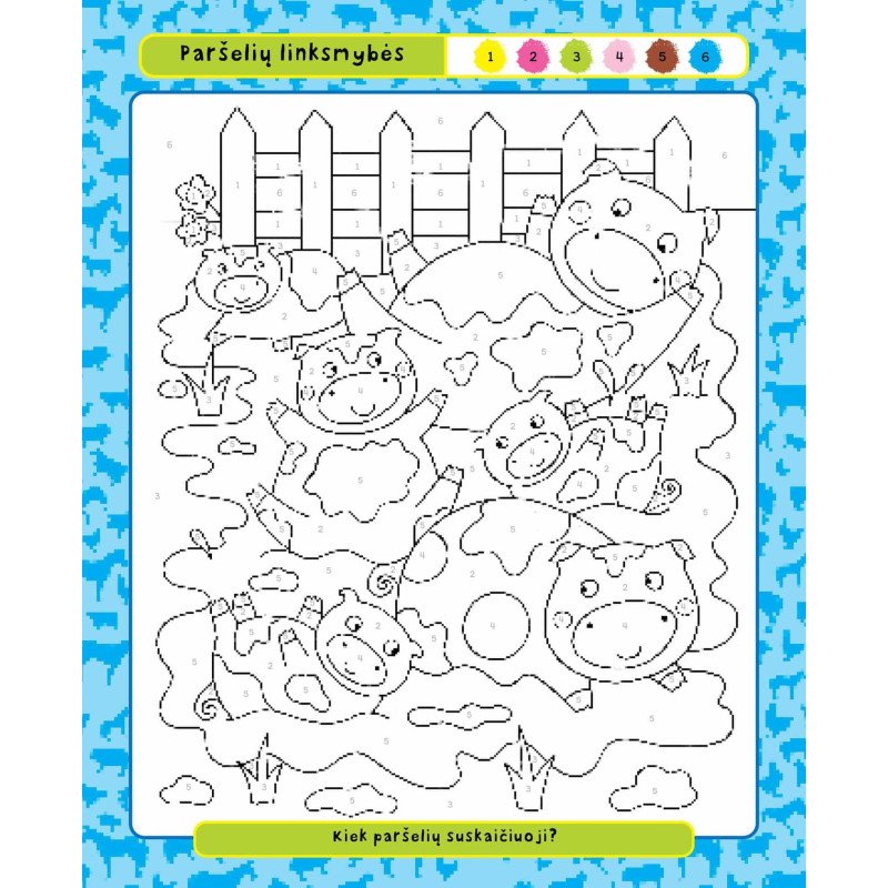 Spalvink pagal skaičius. Ūkio darbai