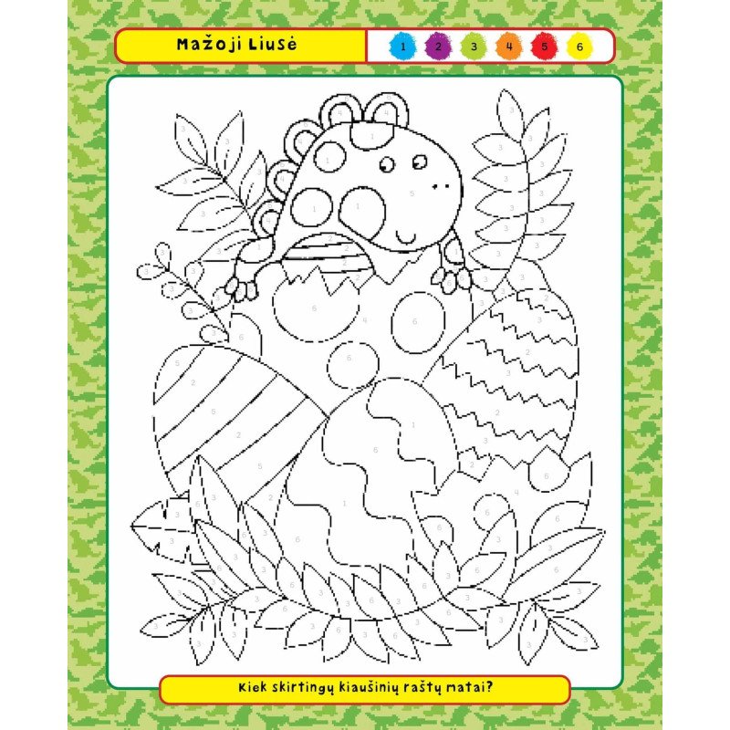 Spalvink pagal skaičius. Šaunieji dinozaurai