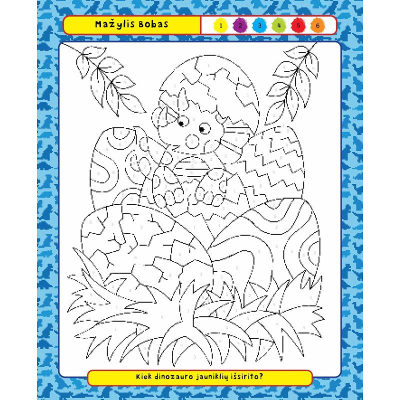 Spalvink pagal skaičius. Šaunieji dinozaurai