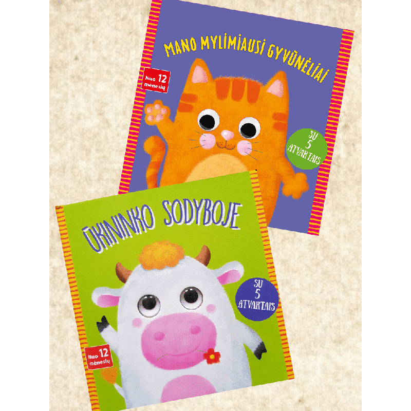 Mano mylimiausi gyvūnėliai + Ūkininko sodyboje. Dviejų knygelių komplektas