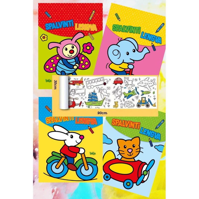 Spalvinti lengva - keturių knygelių komplektas